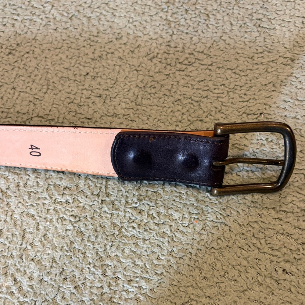 Tecovas Handmade in Mexico Brown Leather Belt with Cream Lining sz 40 - Picture 4 of 10